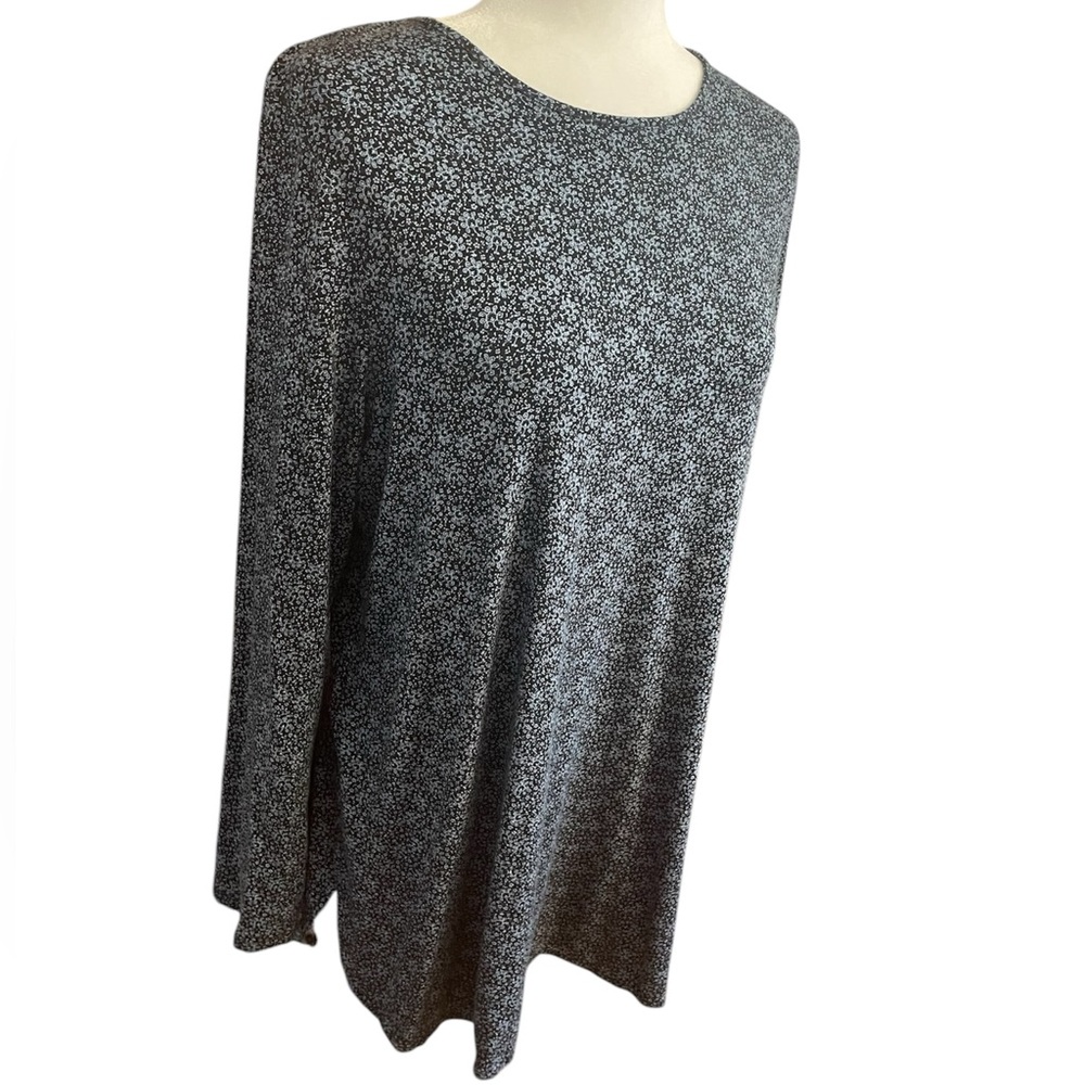 J Jill Wearever Collection Floral Tunic Top - Sz L